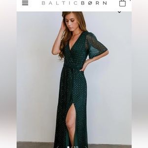 Baltic Born | women’s Grace Sparkle Gown | Emerald | size M